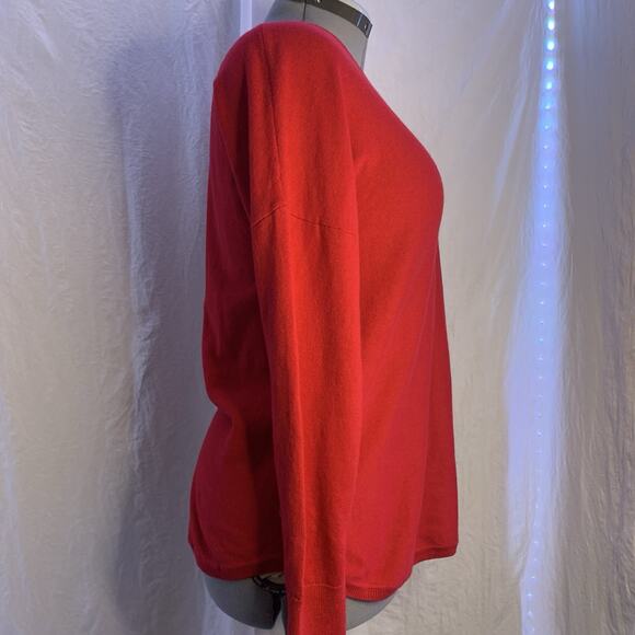 Joules Knitwear Poppy Tunic Sweater, Red With Gray Stripe Up Back, Womens Size 8 - Picture 4 of 10